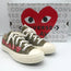 Comme des Garcons PLAY x Converse Chuck 70 Multi Heart Sneakers Olive Size 6 NEW