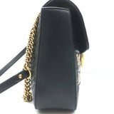 Gucci GG Marmont Animal Studs Medium Shoulder Bag Black Matelasse Leather