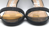Manolo Blahnik Chaos Ankle Strap Sandals Black Patent Leather Size 38.5