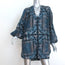 Ulla Johnson Nerissa Long Sleeve Mini Dress Blue Printed Cotton-Blend Size Small