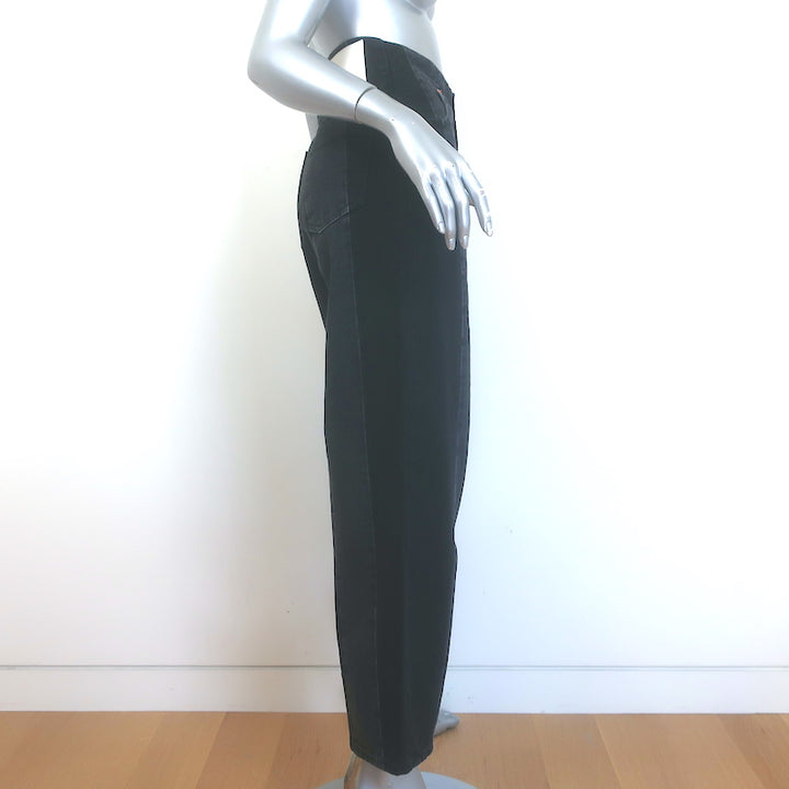 MM6 Maison Margiela High Rise Paneled Barrel-Leg Jeans Black Size 24