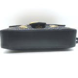 Gucci GG Marmont Animal Studs Medium Shoulder Bag Black Matelasse Leather