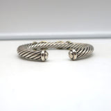 David Yurman Double X Cable Cuff Bracelet Sterling Silver & 14k Gold 7mm