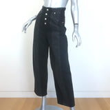 MM6 Maison Margiela High Rise Paneled Barrel-Leg Jeans Black Size 24