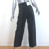 MM6 Maison Margiela High Rise Paneled Barrel-Leg Jeans Black Size 24