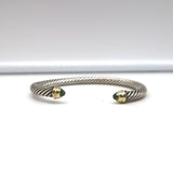 David Yurman Cable Classics Bracelet Sterling Silver with Peridot & 14k Gold