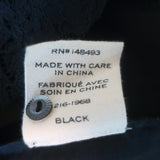 Doen Idella Lace-Trim Top Black Ramie Size Extra Small Puff Sleeve Blouse