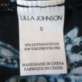 Ulla Johnson Nerissa Long Sleeve Mini Dress Blue Printed Cotton-Blend Size Small