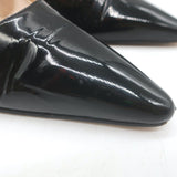 Manolo Blahnik Carolyne Slingback Pumps Black Patent Leather Size 38.5