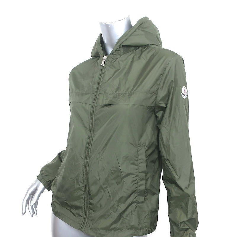Moncler Gradignan Hooded Windbreaker Jacket Green Youth Size 14