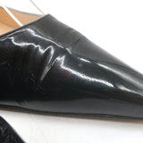 Manolo Blahnik Carolyne Slingback Pumps Black Patent Leather Size 38.5