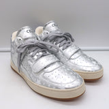 Celine CT-02 Scratch Sneakers Star Print Metallic Silver Leather Size 37
