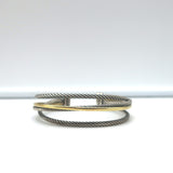 David Yurman Crossover Three Row Cuff Bracelet Sterling Silver & 18k Gold