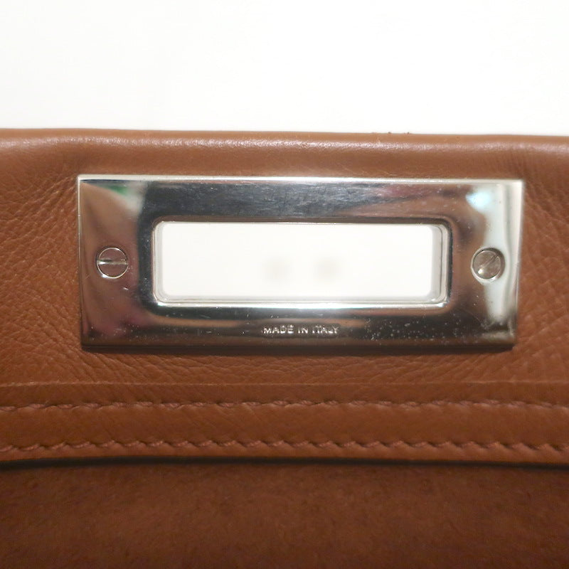 Fendi Large Peekaboo Whipstitch Satchel Brown Leather Shoulder Bag