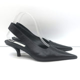 Toteme Slingback Pumps Black Leather Size 38 Pointed Toe Heels
