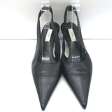 Toteme Slingback Pumps Black Leather Size 38 Pointed Toe Heels