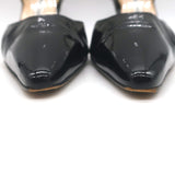 Manolo Blahnik Carolyne Slingback Pumps Black Patent Leather Size 38.5