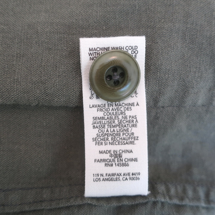 THE GREAT Tulip Jacket Army Green Linen-Cotton Size 1
