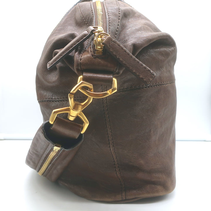 Givenchy Medium Studded Nightingale Bag Brown Leather Satchel