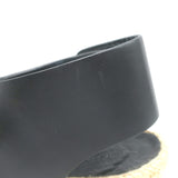 Celine Slingback Espadrille Wedge Sandals Black Leather Size 37 Open Toe Heels