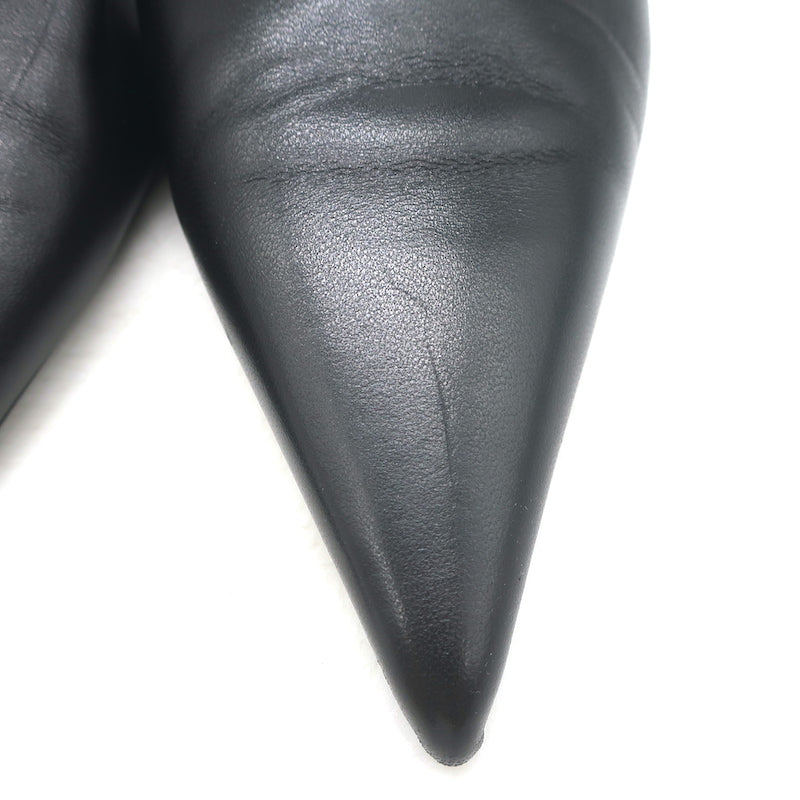 Toteme Slingback Pumps Black Leather Size 38 Pointed Toe Heels