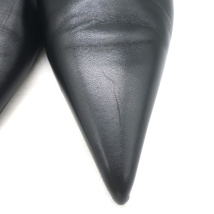Toteme Slingback Pumps Black Leather Size 38 Pointed Toe Heels
