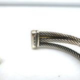 David Yurman Crossover Three Row Cuff Bracelet Sterling Silver & 18k Gold