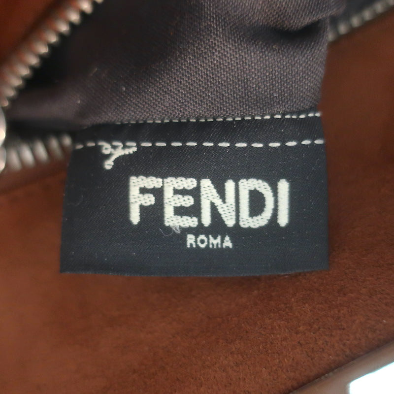 Fendi Large Peekaboo Whipstitch Satchel Brown Leather Shoulder Bag