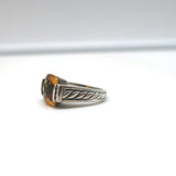 David Yurman Deco Citrine & Diamond Ring Sterling Silver Size 6