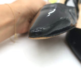 Manolo Blahnik Carolyne Slingback Pumps Black Patent Leather Size 38.5