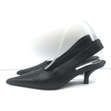 Toteme Slingback Pumps Black Leather Size 38 Pointed Toe Heels