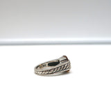 David Yurman Deco Citrine & Diamond Ring Sterling Silver Size 6