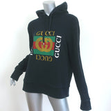 Gucci Logo Hoodie Sweatshirt Black Size Small Oversize Pullover