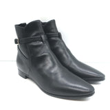 Prada Jodhpur Ankle Boots Black Leather Size 37
