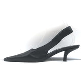 Toteme Slingback Pumps Black Leather Size 38 Pointed Toe Heels