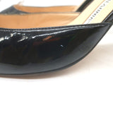Manolo Blahnik Carolyne Slingback Pumps Black Patent Leather Size 38.5