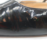 Manolo Blahnik Carolyne Slingback Pumps Black Patent Leather Size 38.5