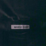 Manolo Blahnik Karo Studded Buckle Boots Black Nubuck Leather Size 39.5