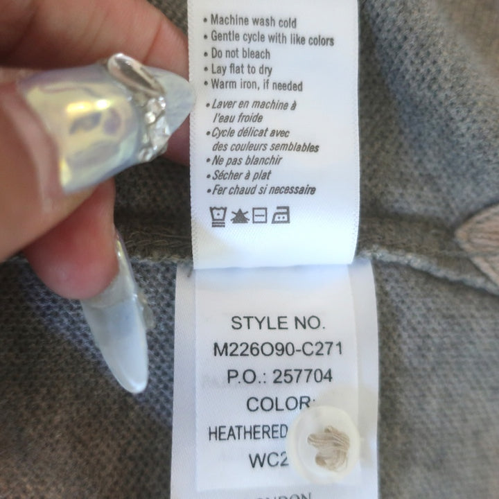 PAIGE Oliver Short Sleeve Shirt Heathered Oatmeal Cotton Pique Size Medium NEW
