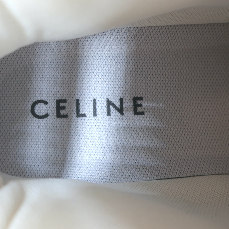 Celine CT-02 Scratch Sneakers Star Print Metallic Silver Leather Size 37