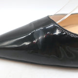 Manolo Blahnik Carolyne Slingback Pumps Black Patent Leather Size 38.5