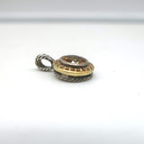 David Yurman Cerise Citrine & Sapphire Round Pendant Sterling Silver