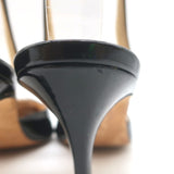 Manolo Blahnik Carolyne Slingback Pumps Black Patent Leather Size 38.5