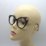 Pomellato Round Eyeglasses Black/Gold PM0041O 001 46mm NEW
