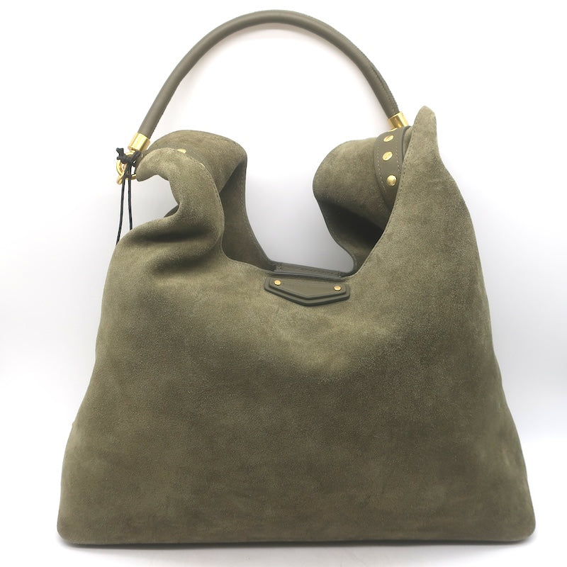 Rebecca Minkoff Nolita Studded Suede Hobo Olive Large Shoulder Bag NEW