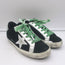 Golden Goose Archive Sneakers Black Suede & Silver Metallic Leather Size 36 NEW