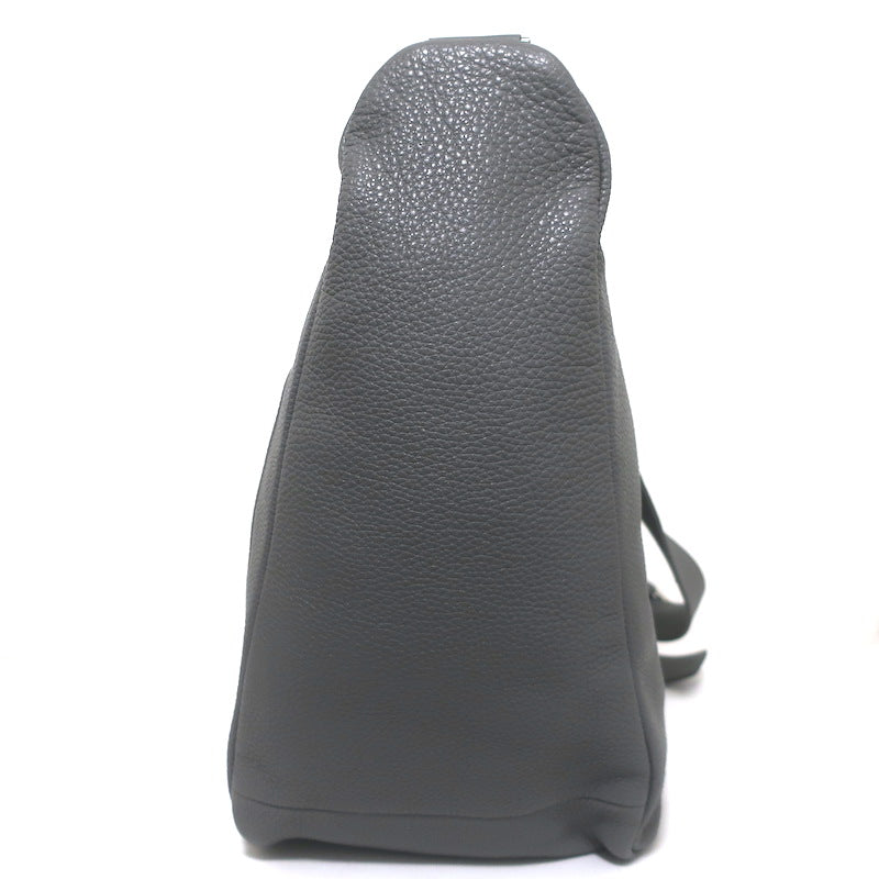 Prada Large Triangle Bag Gray Grained Leather NEW