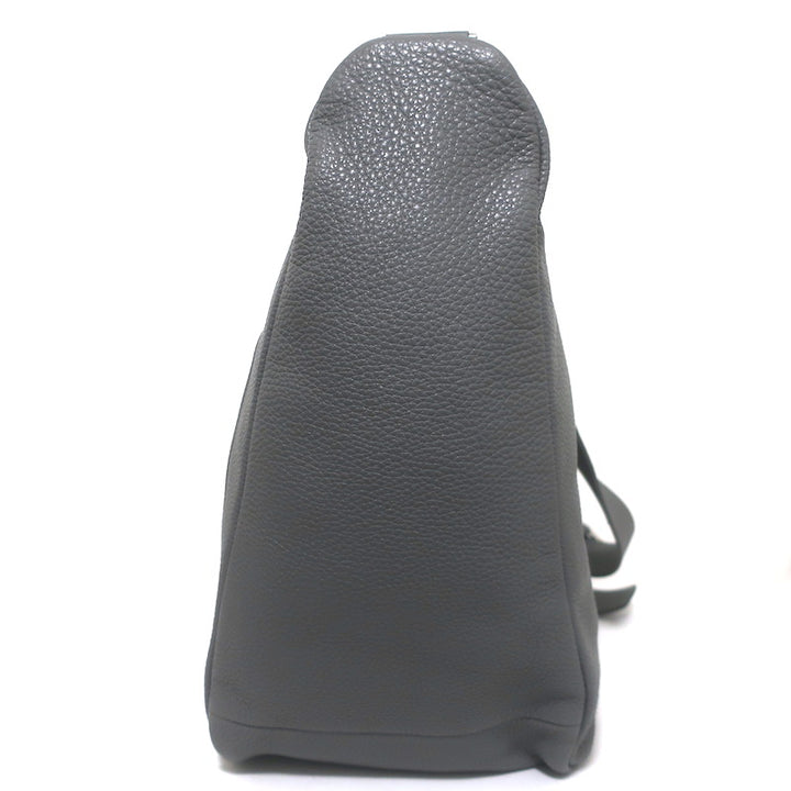Prada Large Triangle Bag Gray Grained Leather NEW