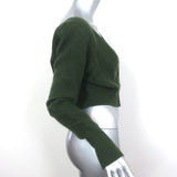 Jacquemus Le Cardigan Alzou Cropped Sweater Green Mohair-Blend Size 42
