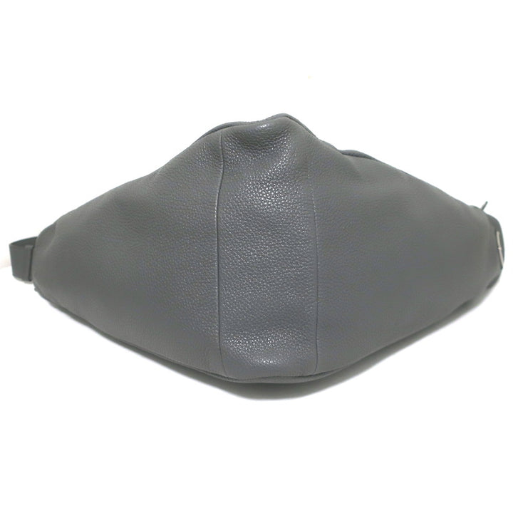 Prada Large Triangle Bag Gray Grained Leather NEW